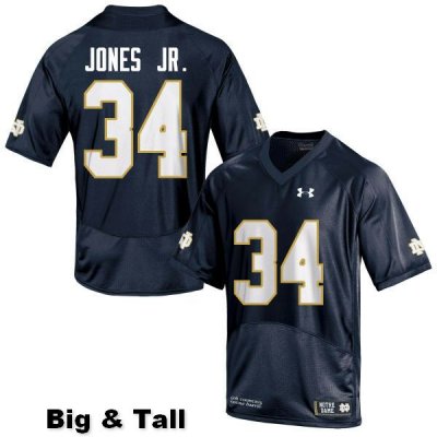 Notre Dame Fighting Irish Men's Tony Jones Jr. #34 White Under Armour Authentic Stitched Big & Tall College NCAA Football Jersey WBF5599IV
